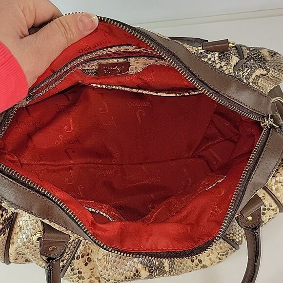Jenrigo Snakeskin Embossed Leather Women's Satchel - Picture 7 of 13